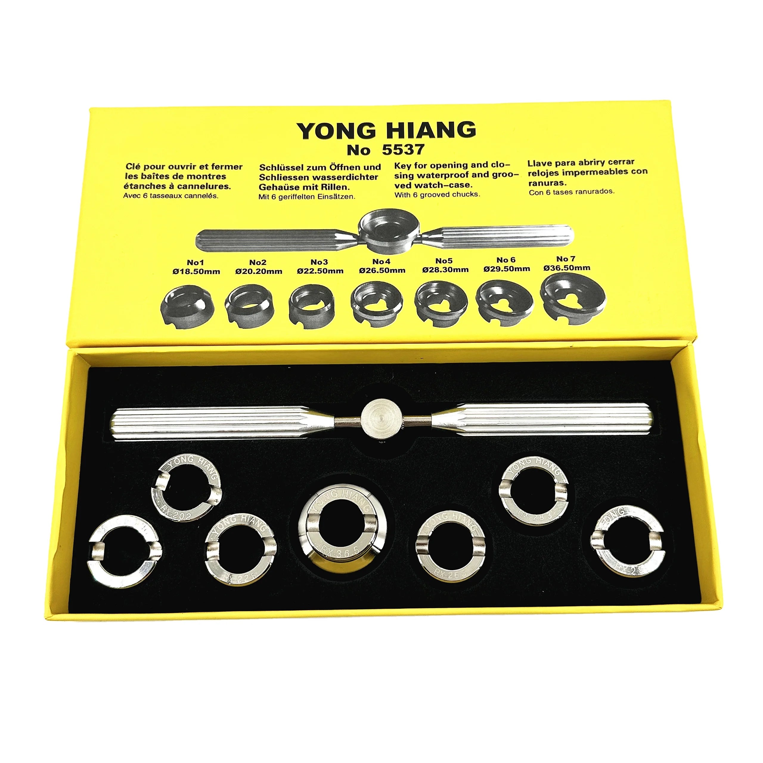 Wholesale 5537 Case Opener With Seven Dies Waterproof Watch Back Case Removal Screw Wrench for RLX  Repair Tools