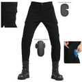 Multi-Pocket Workwear Drawstring Fall Prevention Motorcycle Riding Jeans for Men