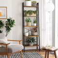 Multi Purpose Mobile Five Tier Shelf Steel Shelving Storage Rack Wooden Ladder Display Rack