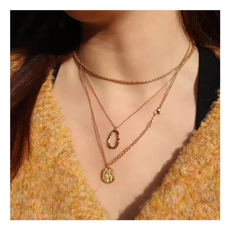 Chris April in Stock 316L Stainless Steel Simple PVD Gold Plated Personalized Twinkle Star Chain Necklace MegaBDM