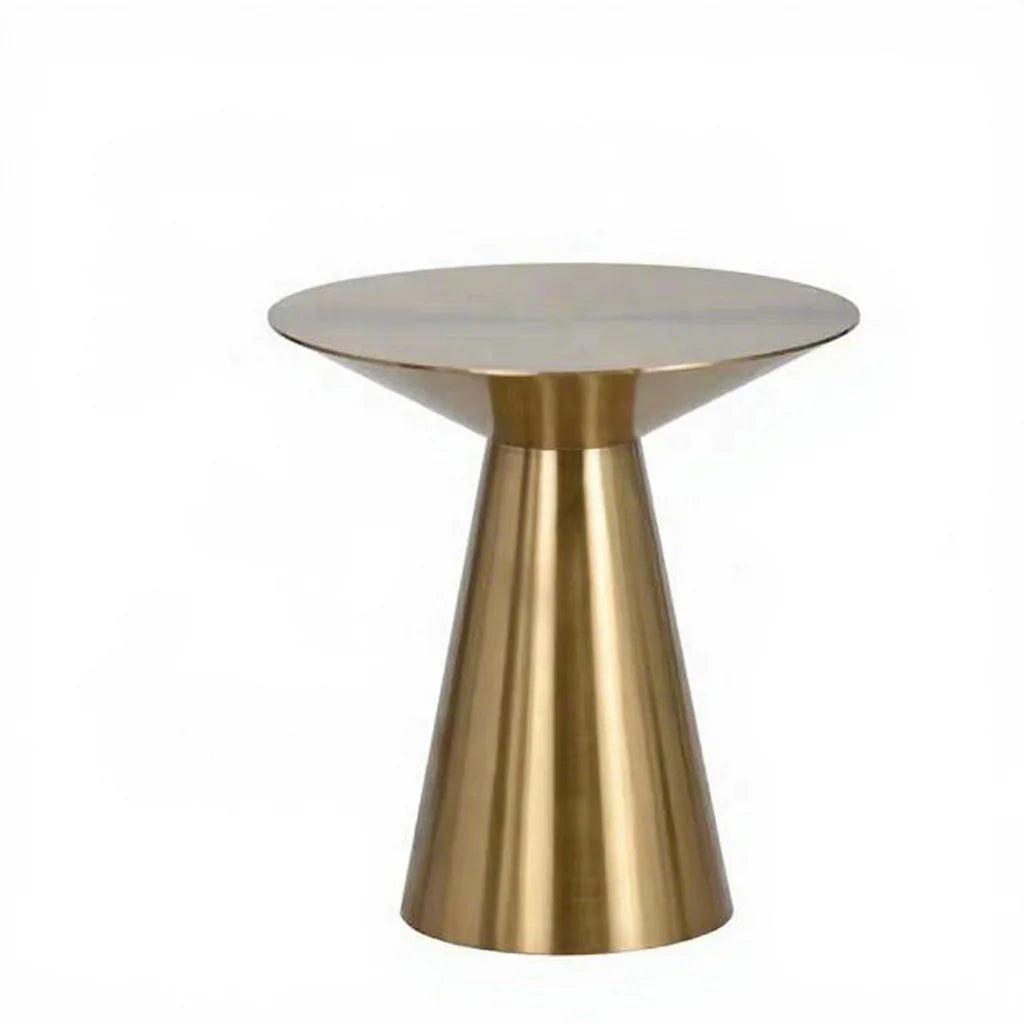 OEM ODM Modern Rose Gold Stainless Steel Round Coffee Table Durable Home Furniture