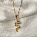 Messia Stainless Steel Jewelry Wholesale Women 18k Gold Plated Serpent Snake Pendant Necklace