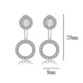 Korean Brass with Silver Plated Geometric Metal Ring Hoop Dangle Drop Earrings Women Popular
