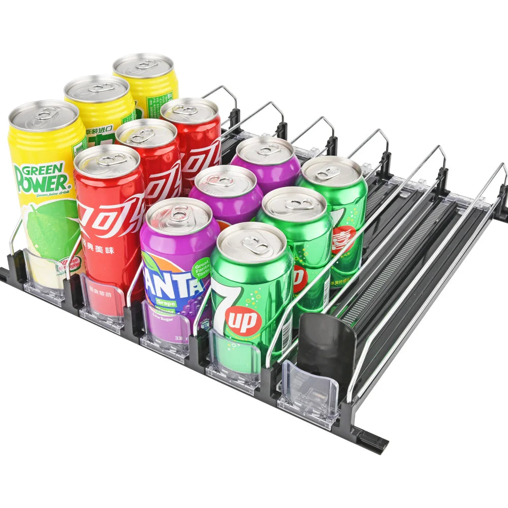 Soda Drink Pull Out Shelf Pusher Glide Bottle Refrigerator Storage Management System