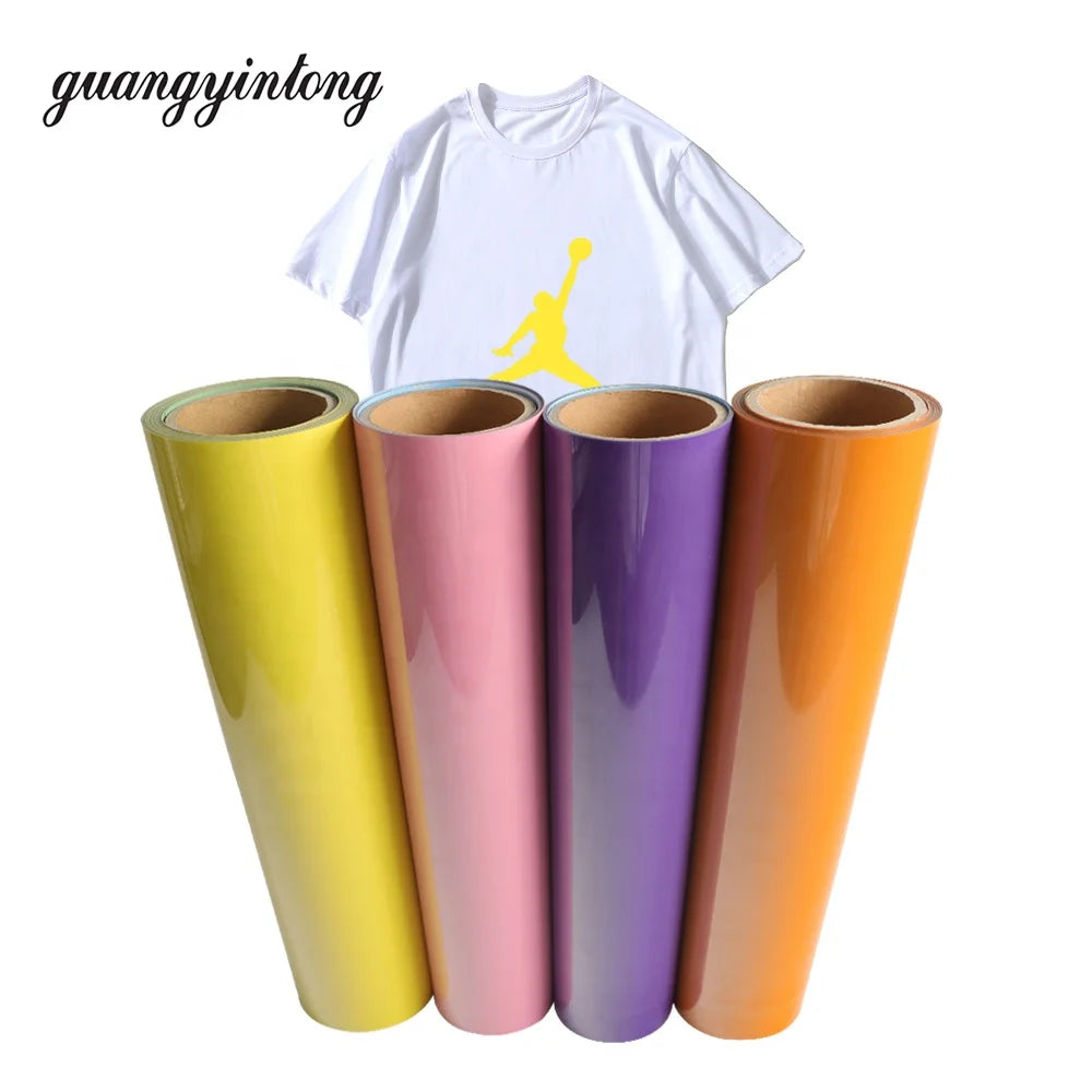 Guangyintong PU Hydro Dipping Vinyl Transfer Paper Glossy Printed Heat Transfer Vinyl for Clothes Heat Transfer Vinyl on Leather