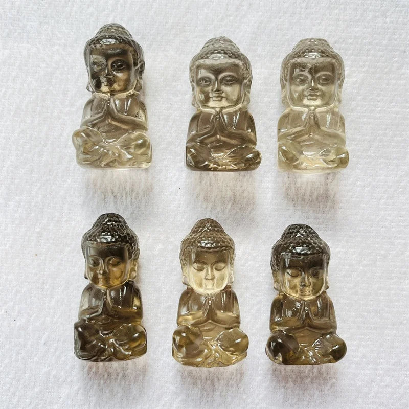 Wholesale Natural Crystal Carving Buddha Smoky Quartz Buddha for Decoration