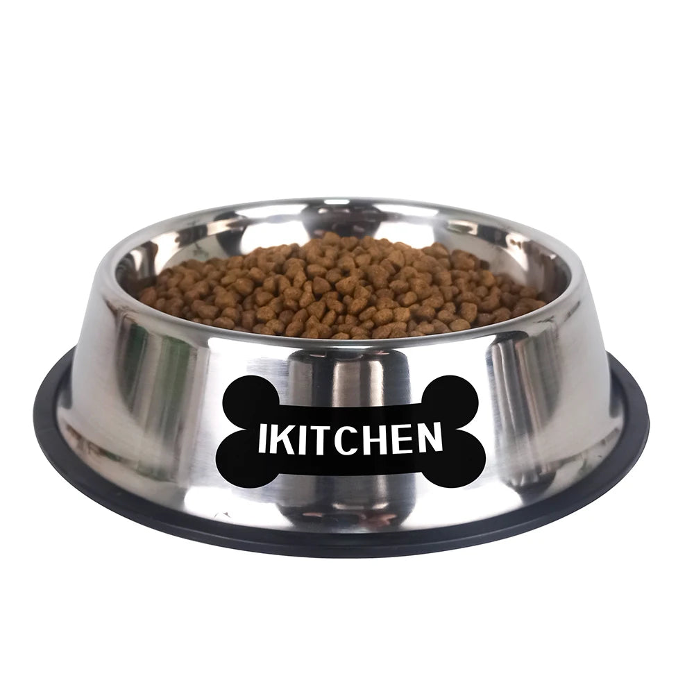 IKITCHEN Wholesale Custom Dog Bowl Luxury Stainless Steel Dog Water Bowl Non-Spill Dog Travel Bowl