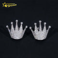 New Arrival Hip Hop Ice Out Lab Diamond Crown Design 925 Silver VVS Moissanite Diamond Earrings