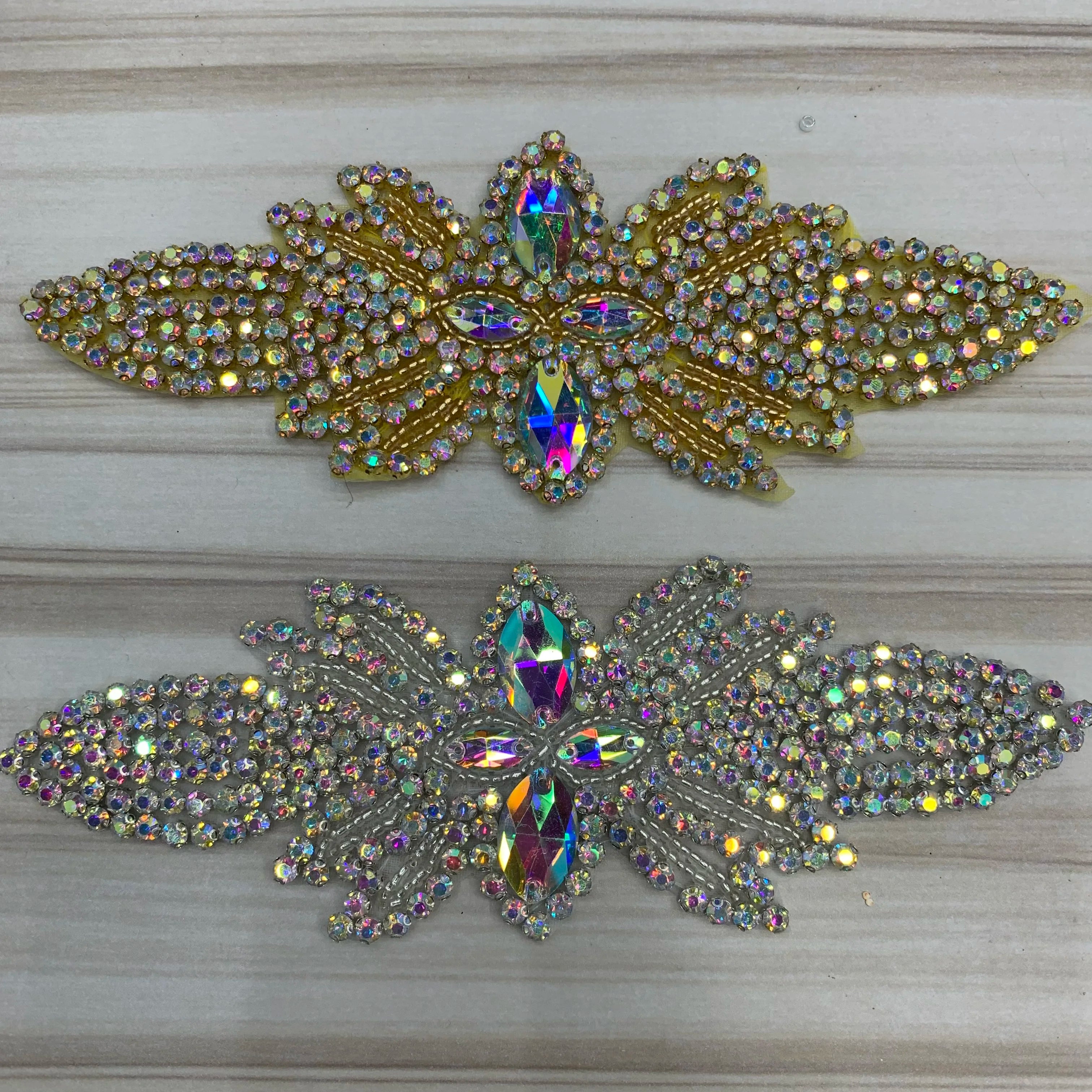 Rhinestones Appliques for Wedding Dress Belt Sash DIY Sew on Accessories Crystal Strass Patches Clothings