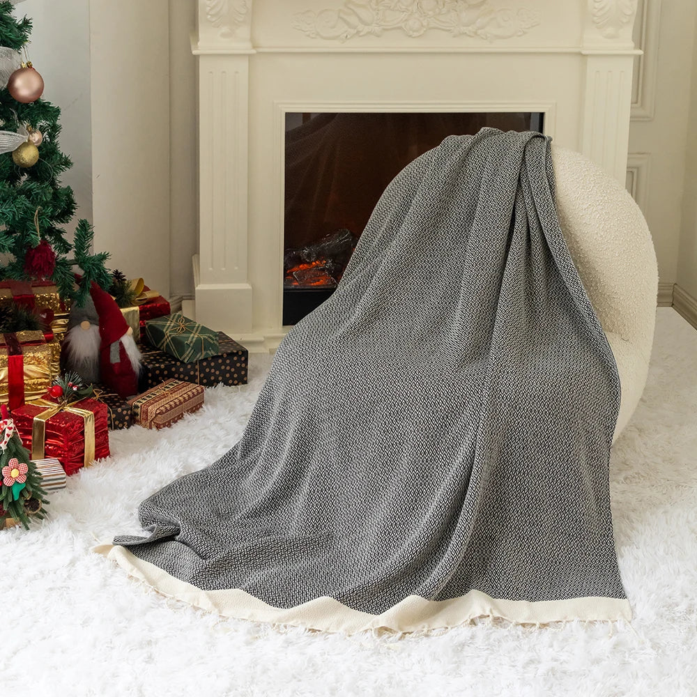 125*180CM Handmade Turkish Lattice Tassel Blanket Thickened All-Season Home Decorative Bedding Travel Factory Wholesale