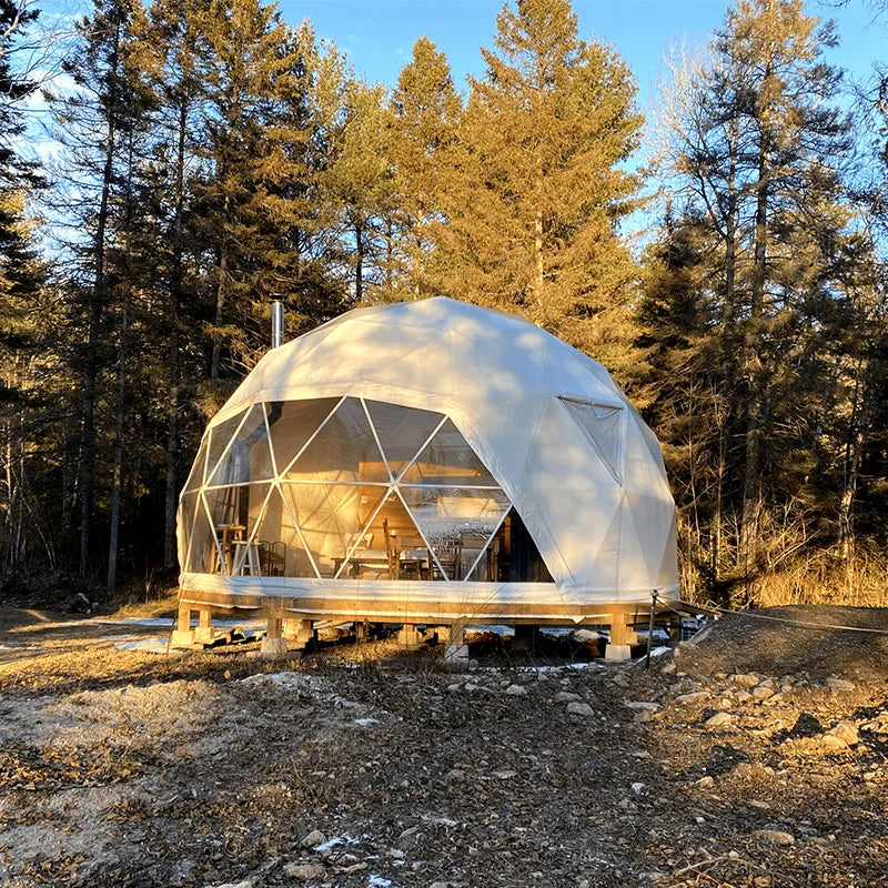 White Glamping Igloo Tent Geodesic-Dome