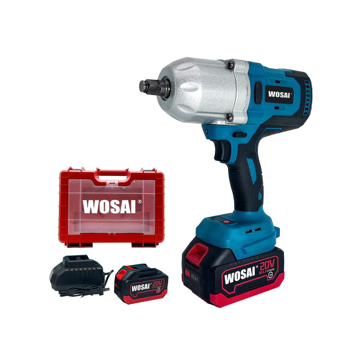 WOSAI Drill Set Impact Wrench Combo Power Tools Kits Cordless Brushless Impact Wrench Power Wrenches MegaBDM