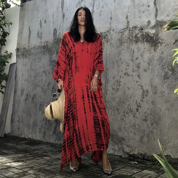 New Women Fashion V Neck Dress Casual Women Clothing Striped Print Dresses