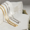 Popular 925 Sterling Silver Curb Chain Claw Setting Square Zircon Charm Bracelets for Women Wholesale