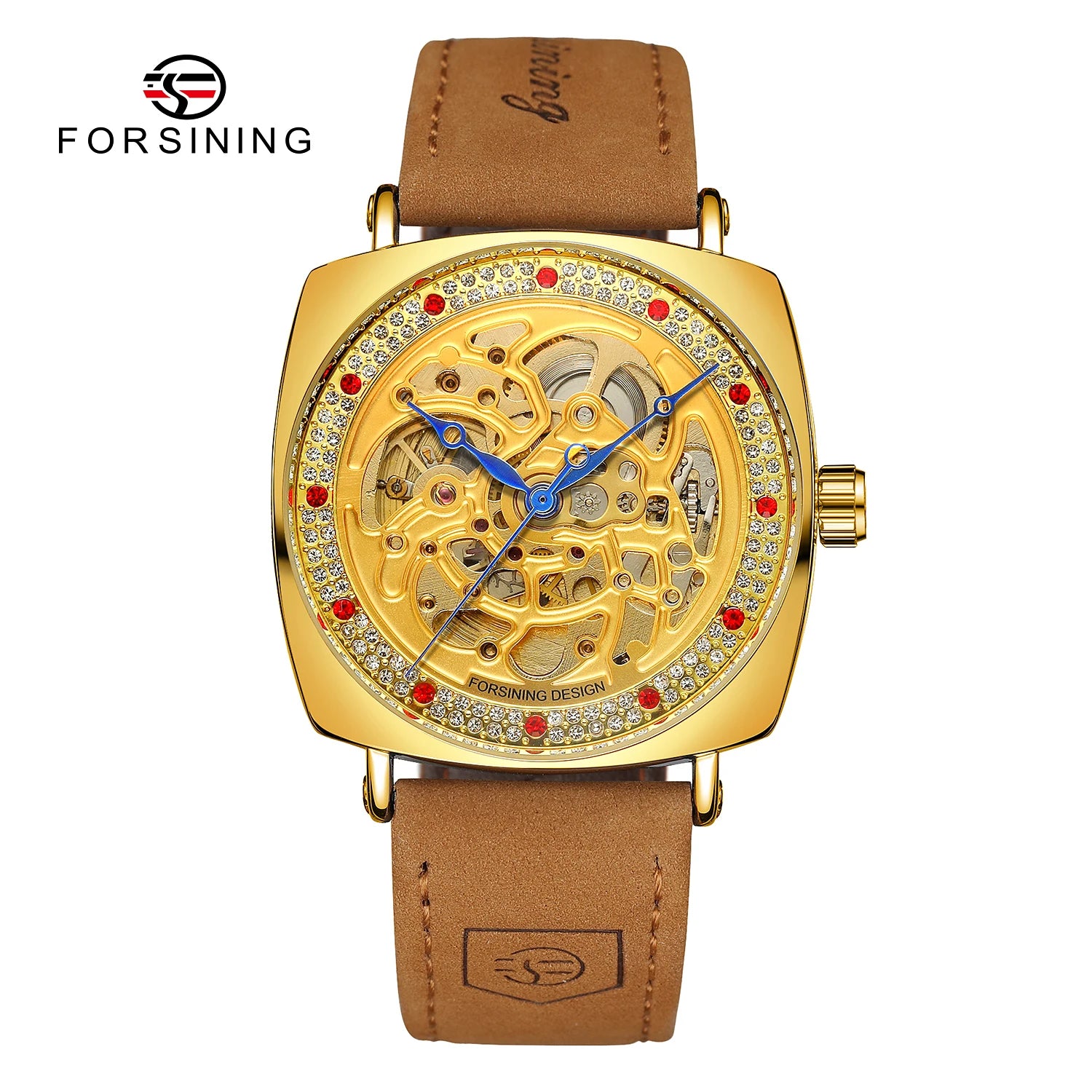 Forsining Newest Genuine Leather Strap Wrist Watches Luxury Automatic Watch for Men