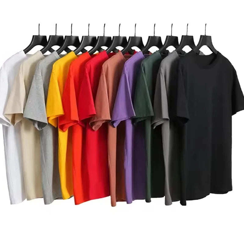 Manufacturer's High Quality 100% Cotton Oversized Heavyweight Crew Neck T-Shirt Custom Print Logo Casual Short Blank Knitted