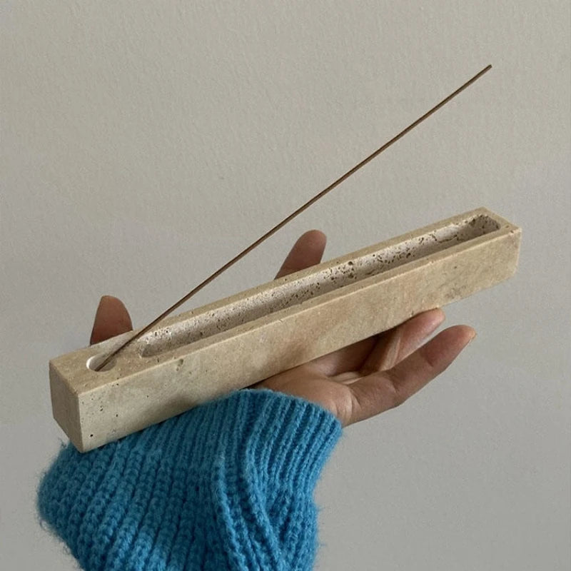 Stonekocc Modern Minimalist Natural Marble Japanese square Incense Stick Model Room Home Hotel Desktop Decoration Ornaments