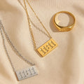 Dreamshow Angel Number Necklace Ring Jewelry Set 11:11 Lucky Jewelry Gold Plated Stainless Steel Jewelry Sets