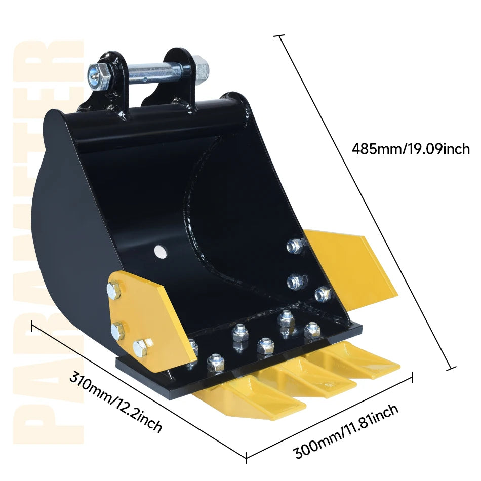 Mini Excavator Attachments-300mm Alloy Steel Skeleton Bucket Teeth Strong Wear-Resistant for Farm Work Ditching and Dredging