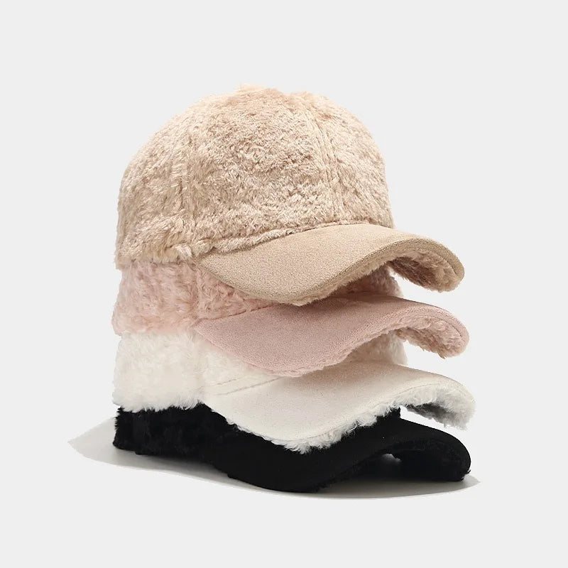 2022 Winter Suede Fur Baseball Cap Outdoor Casual Fashion Women Sports Hats