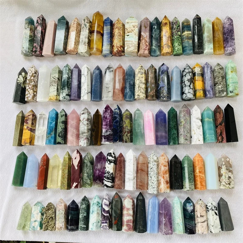 Wholesale Amethyst Healing Stones Crystal Pillar Point Natural Quartz Wand Crystal Fluorite Tower