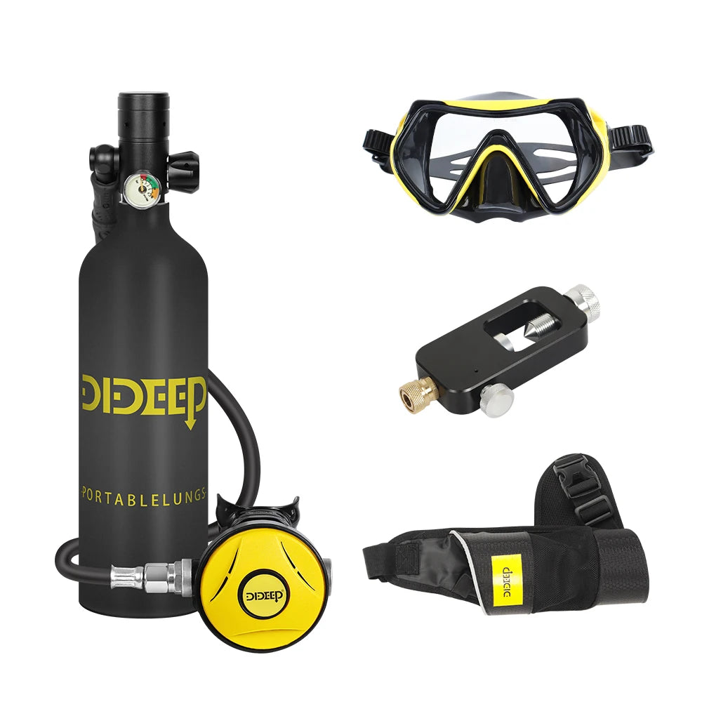 DIDEEP Cheap Portable 1L Scuba Diving Small Tank Air Bottle Kit