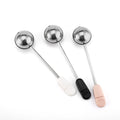 Portable Stainless Steel Fine Mesh Tea Infuser Set Long Handle Silver Metal Strainers Reusable Rotatable Twisting Ball Design