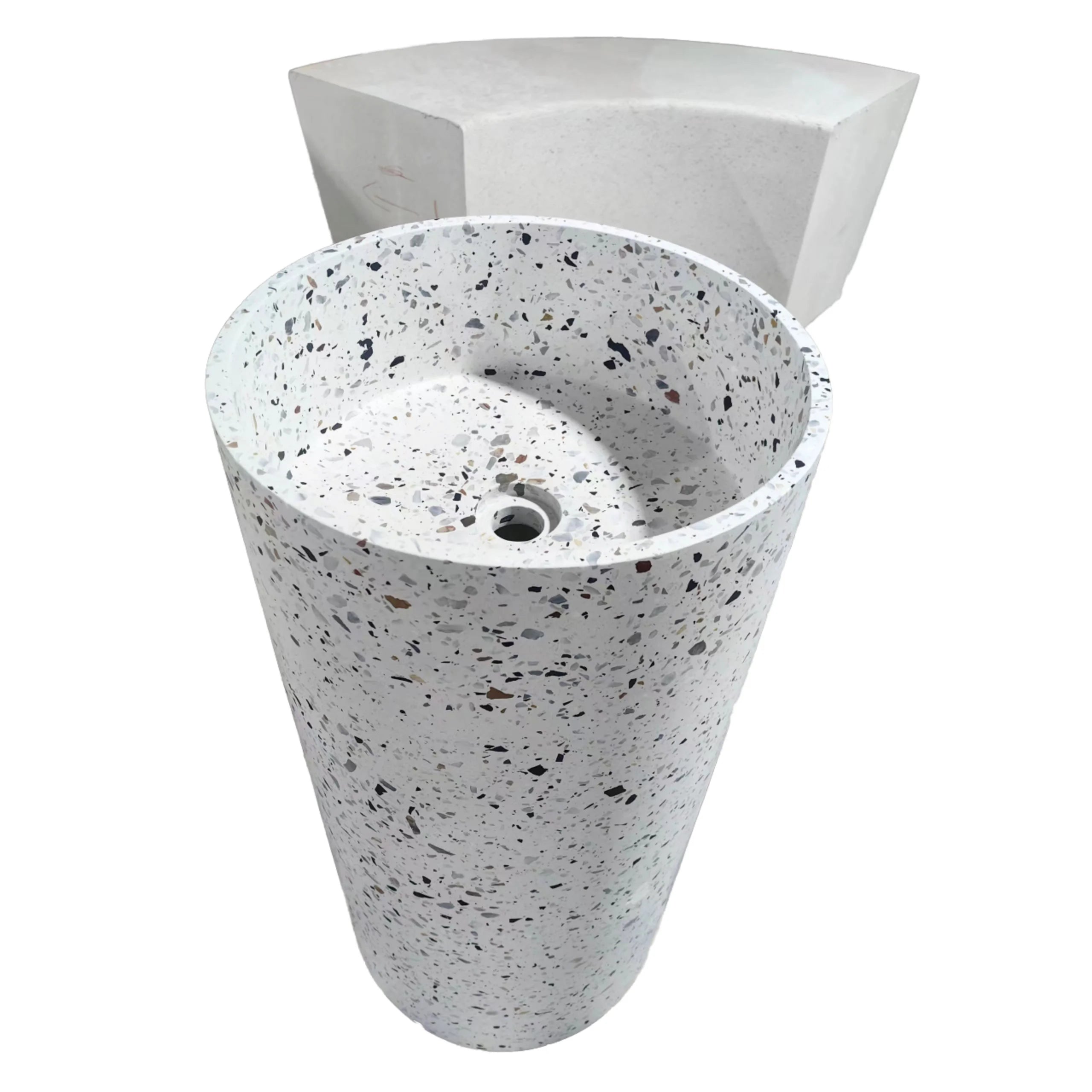 Artificial Natural Marble Stone Free Standing Washing Basin with Customized Design Modern Drainer Water Resistant Commercial Use