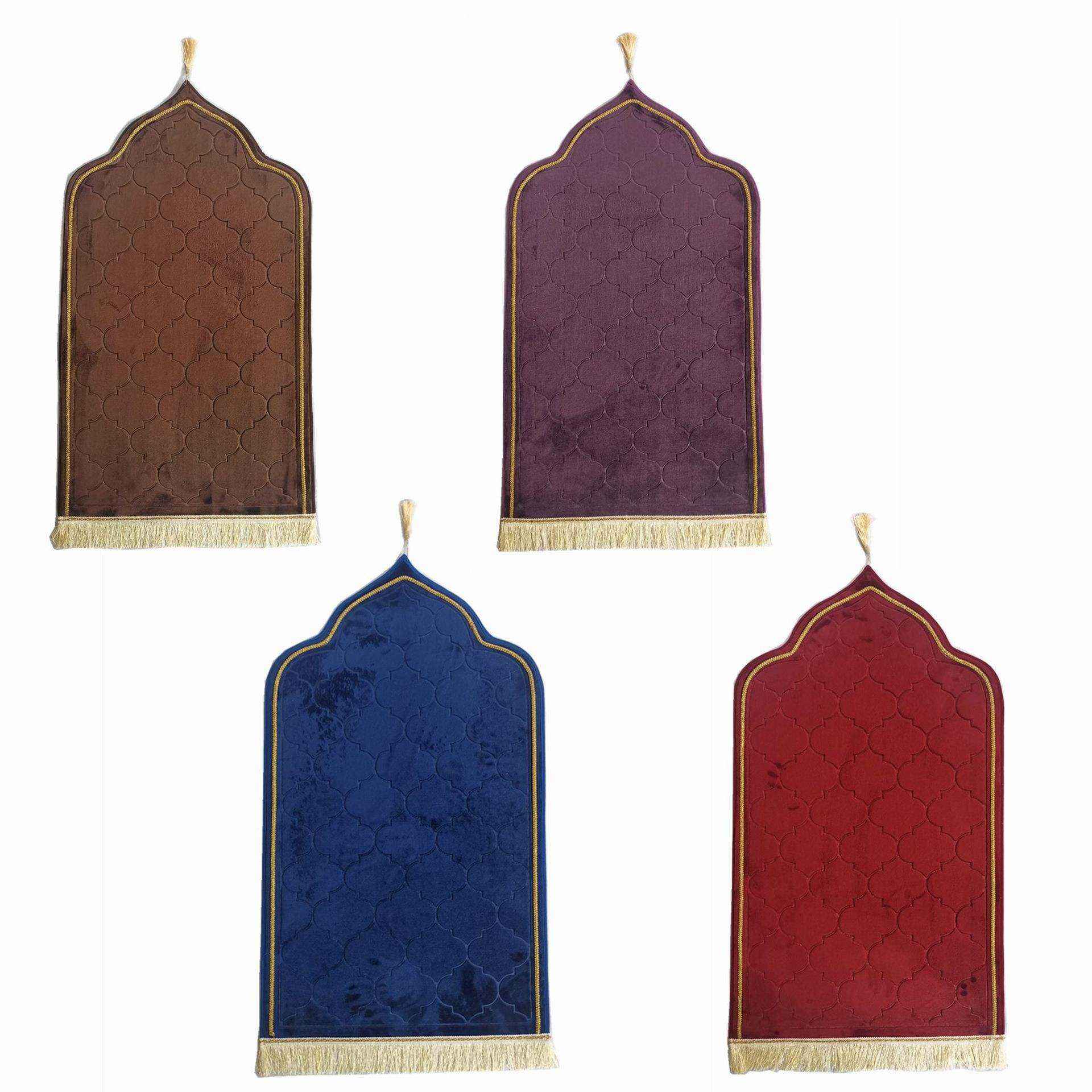 Classic Rectangle Outdoor Islamic Prayer Rug Washable Polyester Muslim Prayer Mat