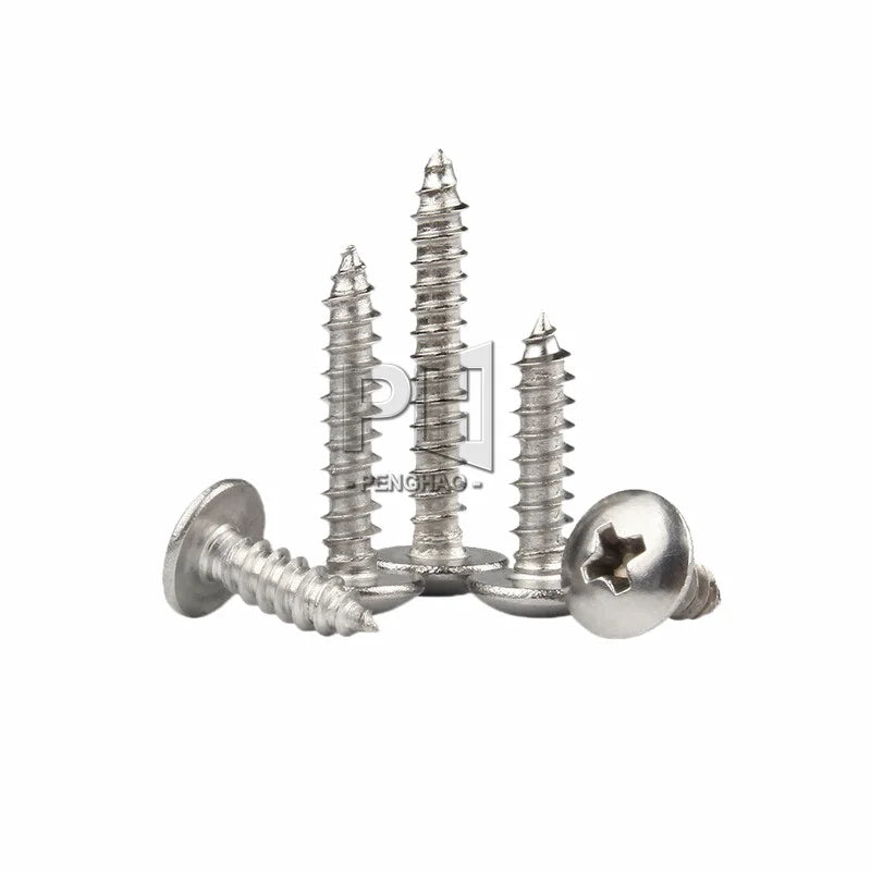 Large Flat Head Stainless Steel Screw 304 Stainless Steel Self-tapping Screw Umbrella Head Self-tapping Screw TA4 * 6-M6*60
