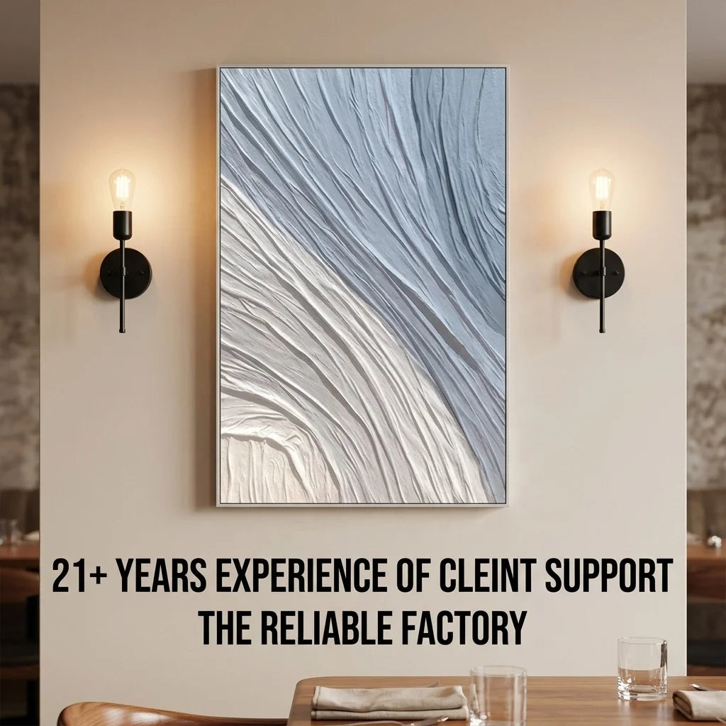 Large Scale 3D Textured Abstract Canvas Painting for Hospitality Hotel Interior Design Project Luxury Commercial Wall Decor Art