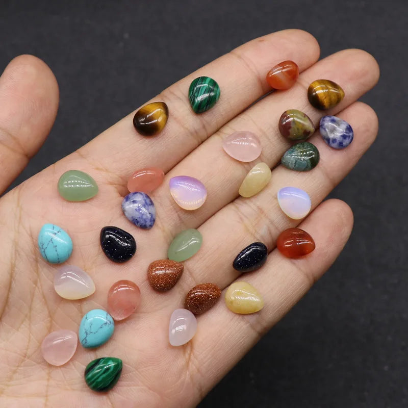 DIY Assorted Pear Drop Shape Cabochon Gemstone for Jewelry