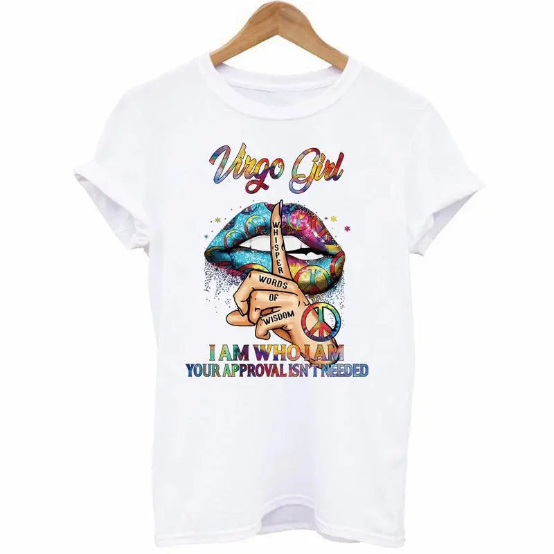 Women's Summer Casual Fashion Loose Plus Size Letter Lip Print Pattern Printed Short Sleeved Summer T-shirt Dress