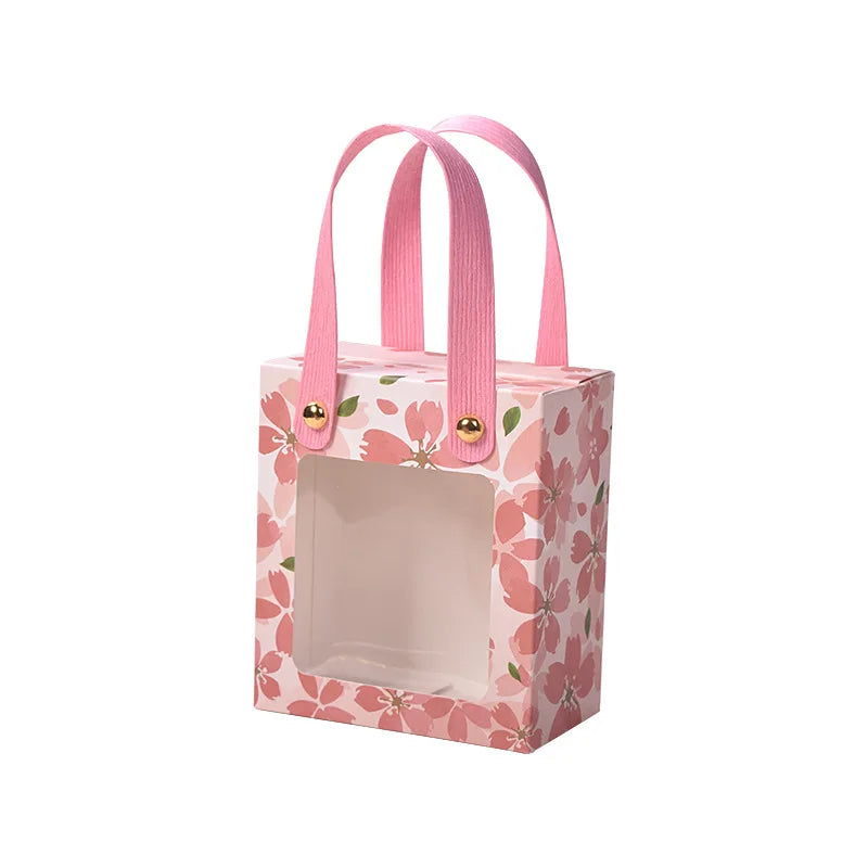 Ready to Ship Present Packaging Parties Candy Box for Small Business Transparent Window Pink Fancy Boxes for Guests Wedding Door