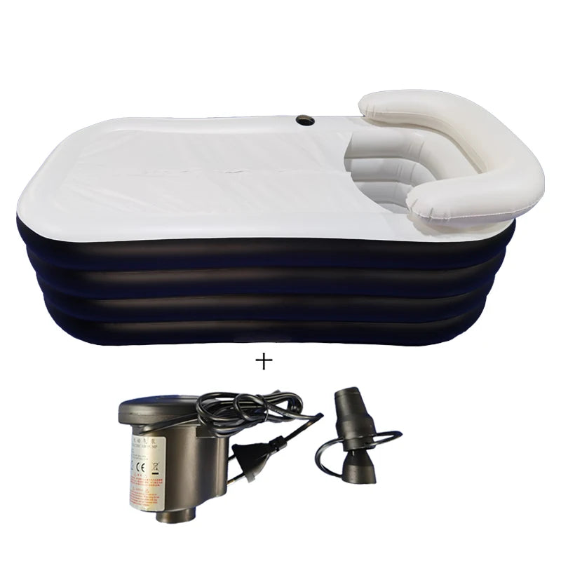 Update Black Outdoor Indoor Home Use Back Support Adult Woman Man Bath Inflatable Bathtub