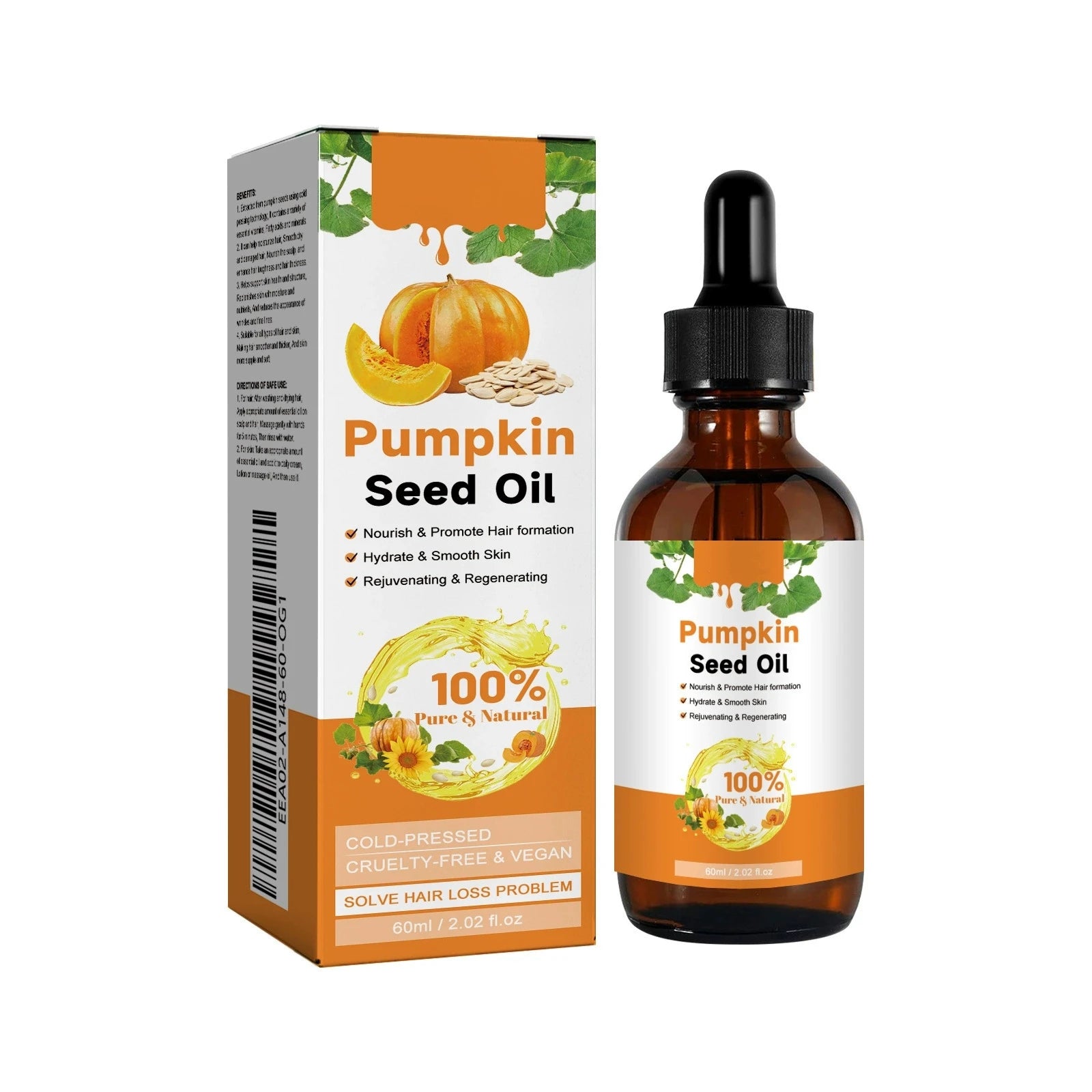 Succsion Private Label 100% Natural Pumpkin Seed Oil Nourishing Moisturizing Anti-Breakage Smooth Hair Essential Oil