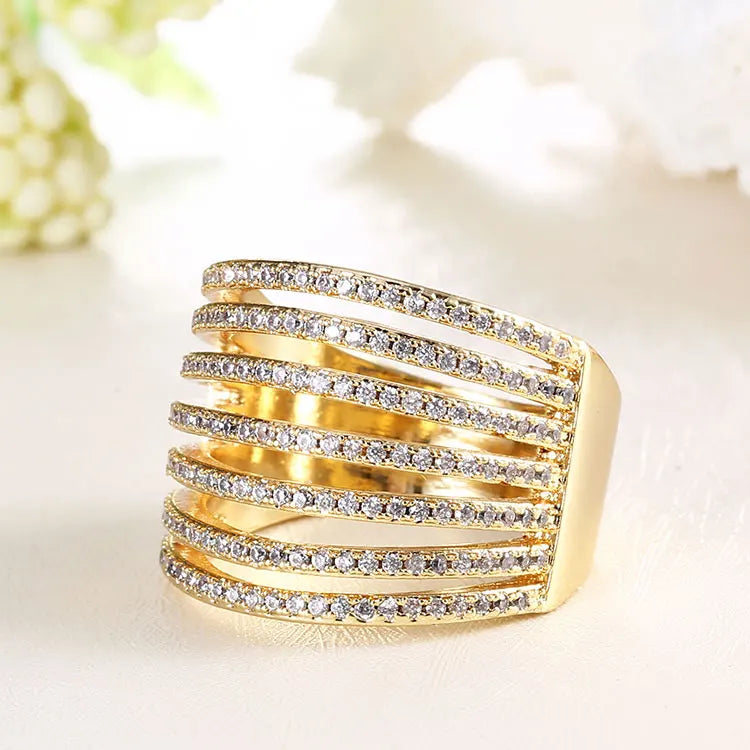 Hot Selings 2019 Diamond Engagement Wedding Yellow 16k Gold Ring Jewelry Ring