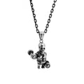 Hot Skeleton Sport Dumbbell Stainless Steel Silver Skull Necklace for Men's Pendant