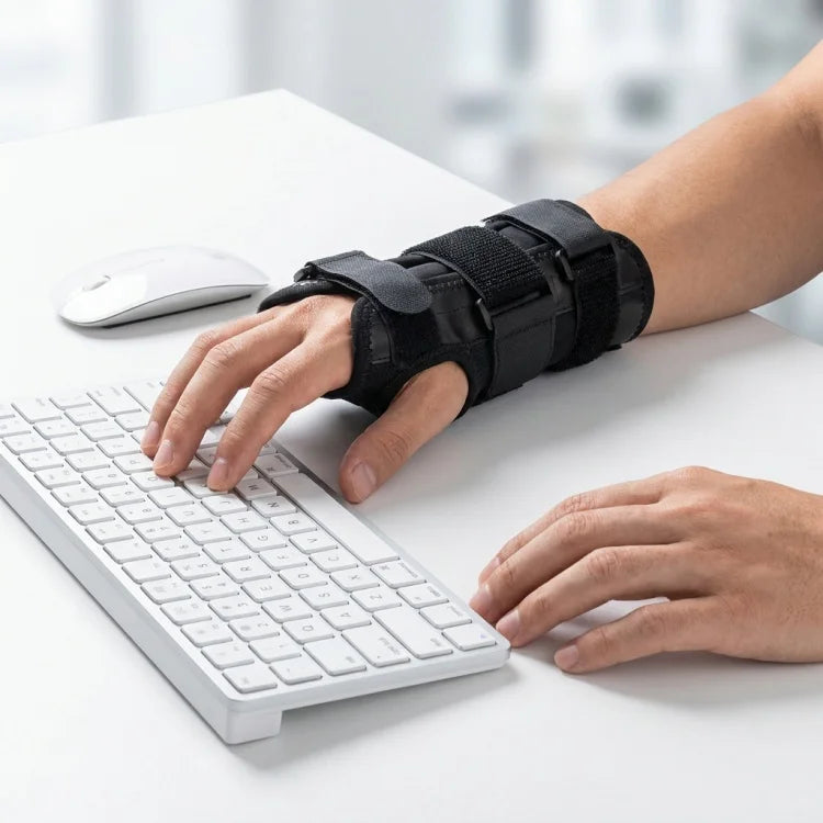 Professional Carpal Tunnel Wrist Brace with Metal Splints Adjustable 3-Strap Medical Wrist Support for Tendonitis Pain Relief
