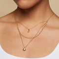 G3804 Wholesale Stainless Steel 18k PVD Gold Plated Crystal Star Moon Tassel Three-layer Necklaces for Women Jewelry