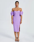 Ocstrade 2024 Fashion Ladies Knee Length Bandage Evening Dress New Design Sleeves Off the Shoulder Bodycon Elegant Career Dress