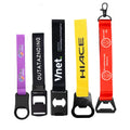 Wholesale Custom Polyester Bottle Opener Fabric Keychain Short Wrist Lanyard with logo Custom