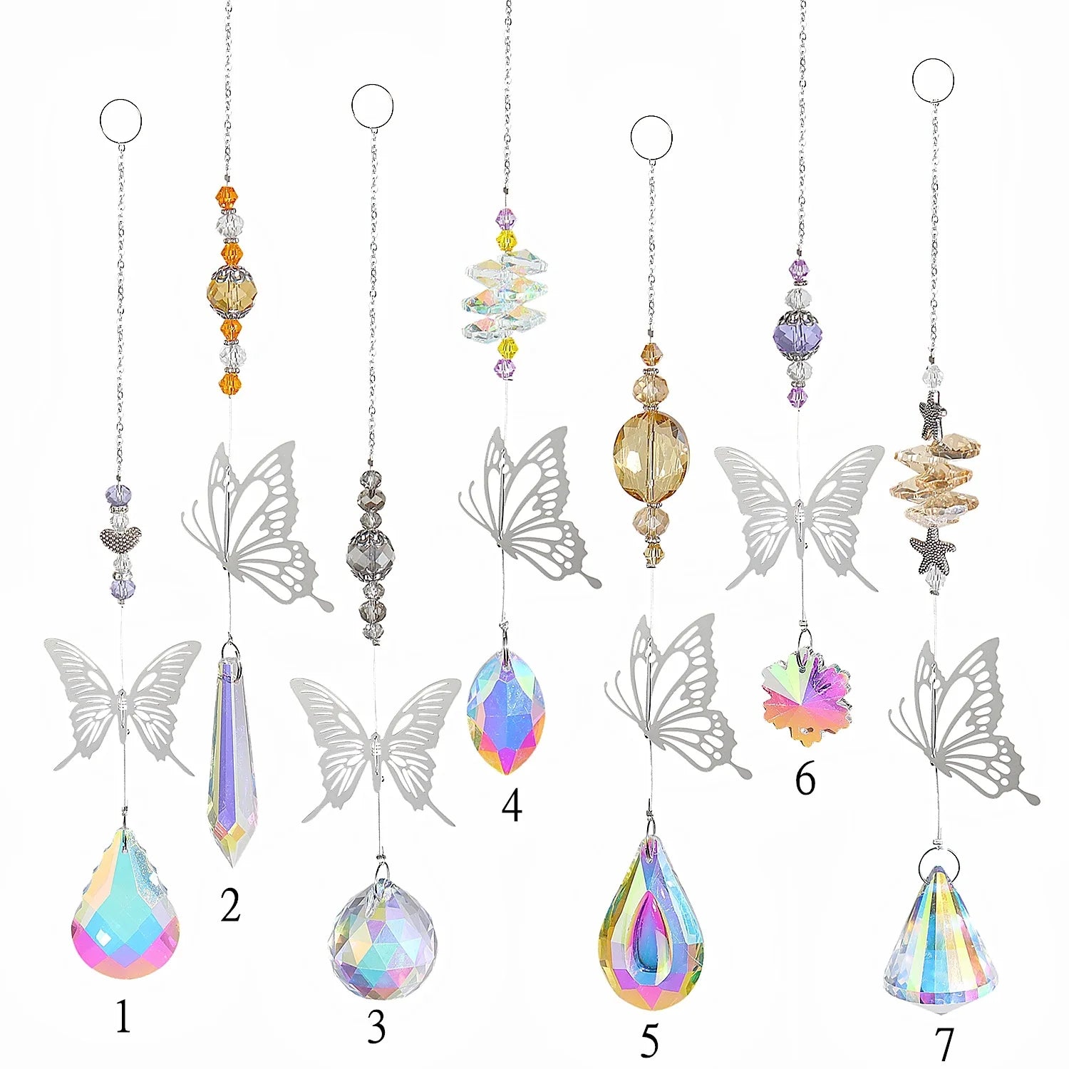 Butterfly Crystal Sun Catcher for Window Prisms Rainbow Cute Hanging Ornament for Home Office Hanging