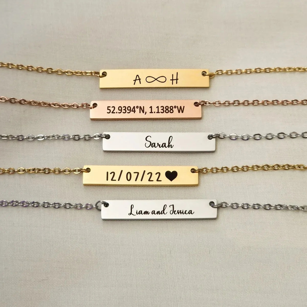 Fashionable Simple DIY Jewelry Support Lettering Clavicle Link Chain Stainless Steel Necklace