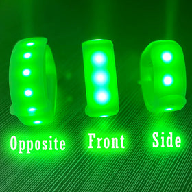 Programmable Remote Controlled 11 LEDS Silicone Adjustable Size Sound Activated DMX LED Wristband 48H Battery Star