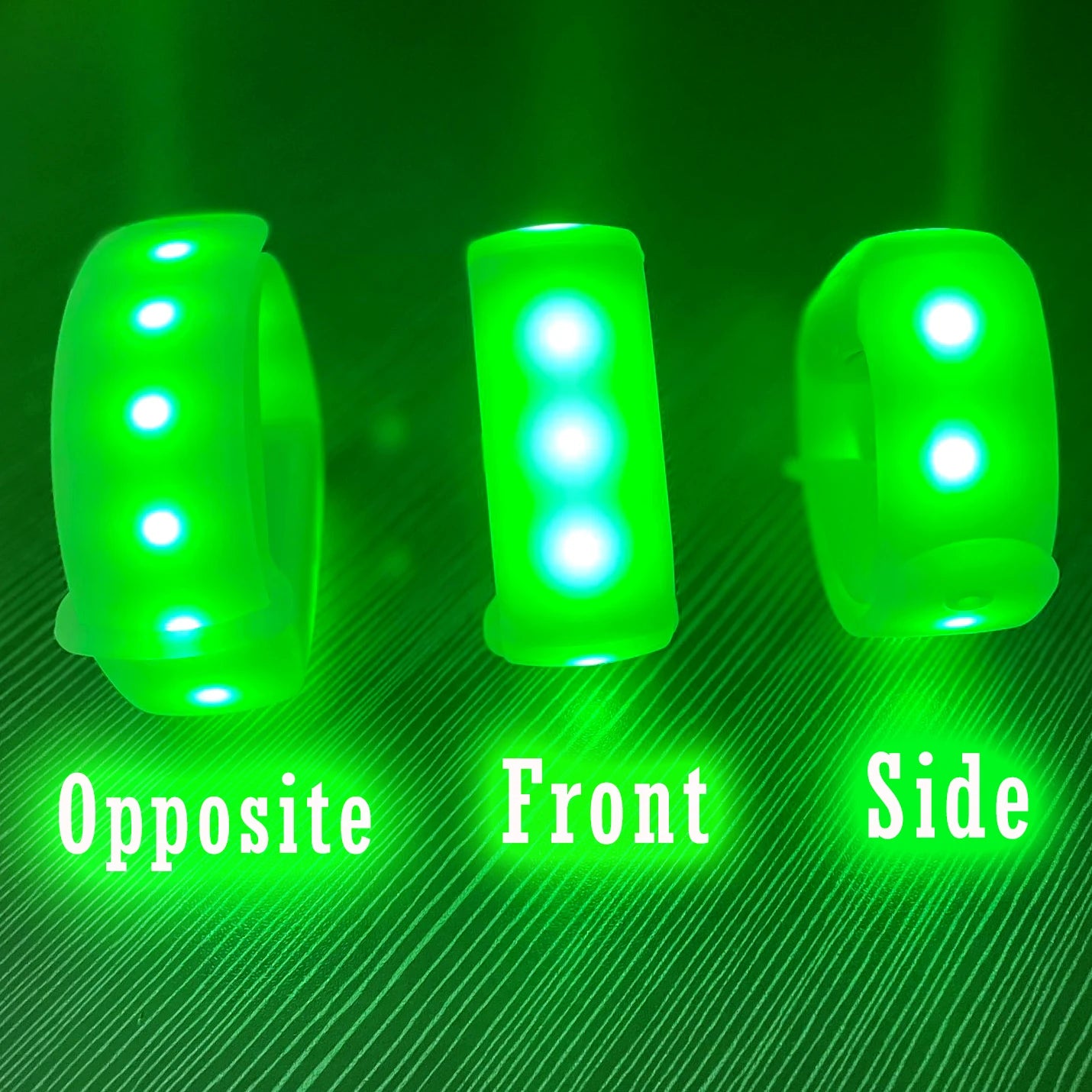 Programmable Remote Controlled 11 LEDS Silicone Adjustable Size Sound Activated DMX LED Wristband 48H Battery Star