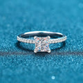 Aimgal GRA Certified 2ct Princess Cut Moissanite Engagement Ring D-VVS1 3EX in S925 Sterling Silver Plated Pt950