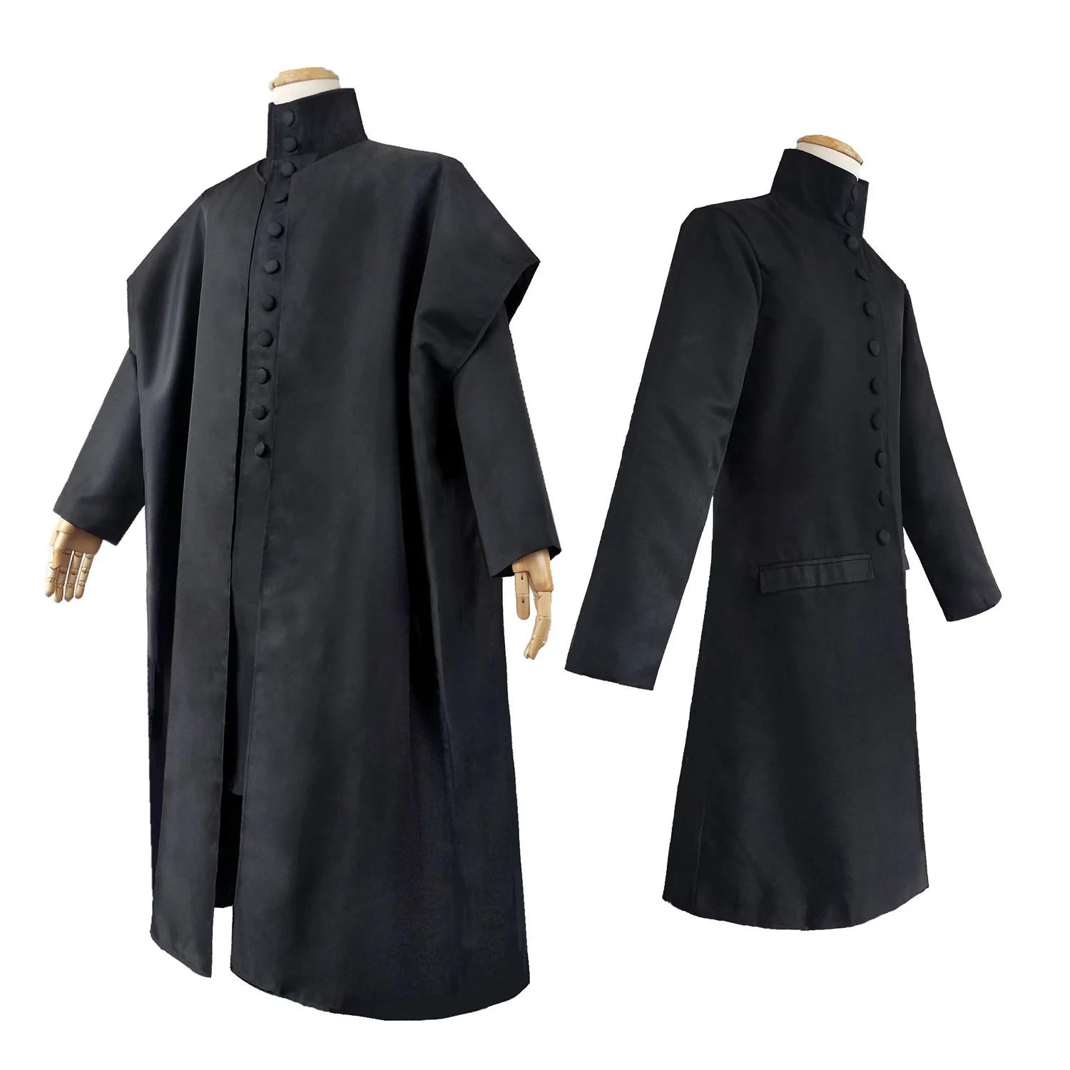 BSR Professor Severus Cosplay Costume Hogwartes Black Cloak Shirts Suits Adults Robe Magic Wand Carnival Party Uniforms Women