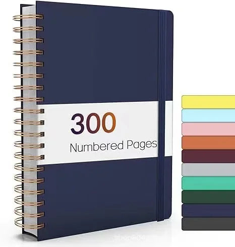 Lined Spiral Journal Notebook with 300 Numbered Pages A5 Thick Journals for Writing