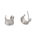 Vianrla 925 Sterling Silver 18K Gold Plated Hammered Bumpy Folds Small Hoop Earrings MegaBDM